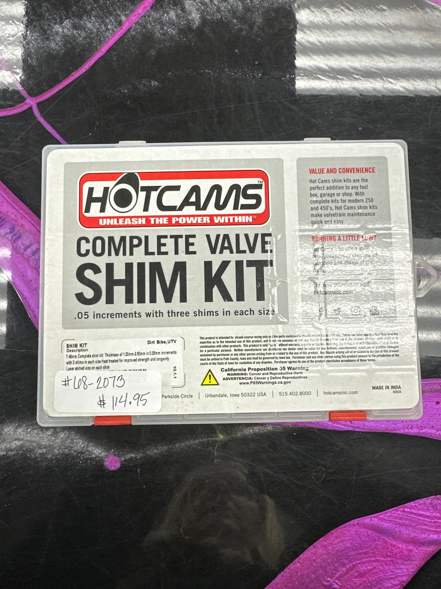 HOT CAMS VALVE SHIM KIT 141PC HON/KAW/SUZ/YAM